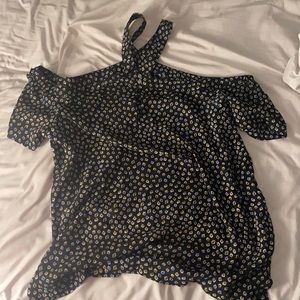 Off the shoulder blouse. New without tags. Colors are blue and yellow.